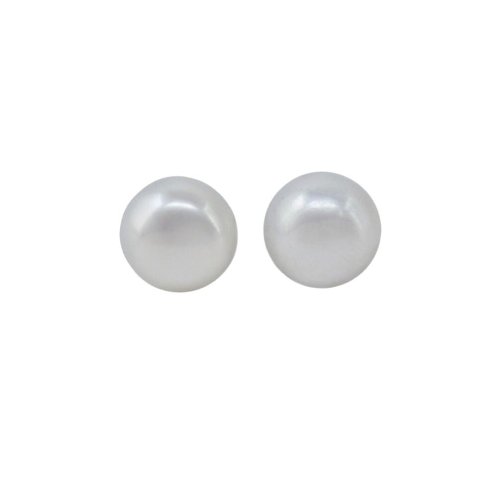 Vintage Sterling Silver 925 White Pearl Stud Earrings